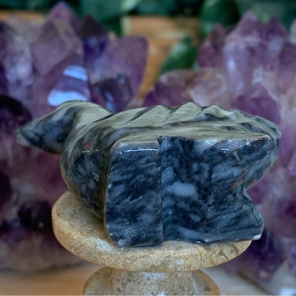 Natural Marble Carved Duck Figurine Bird Figure Carving Polished Pocket Pet 2.5" - Picture 10 of 12